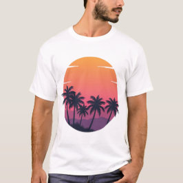 Retro Sunset Palm Trees T-shirt