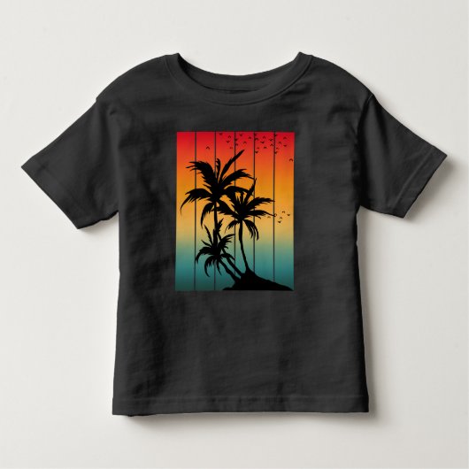  RETRO SUNSET PALM TRET T-Shirt (Voorkant)