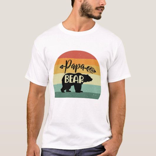 Retro Sunset Papa Beer T-shirt (Voorkant)