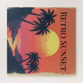 Retro Sunset Paradise - tropische ontsnapping Legpuzzel (Horizontaal)