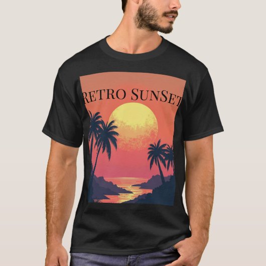 Retro Sunset Paradise - tropische ontsnapping T-shirt (Voorkant)