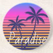 Retro sunset Paradise Zandsteen Onderzetter (Voorkant)