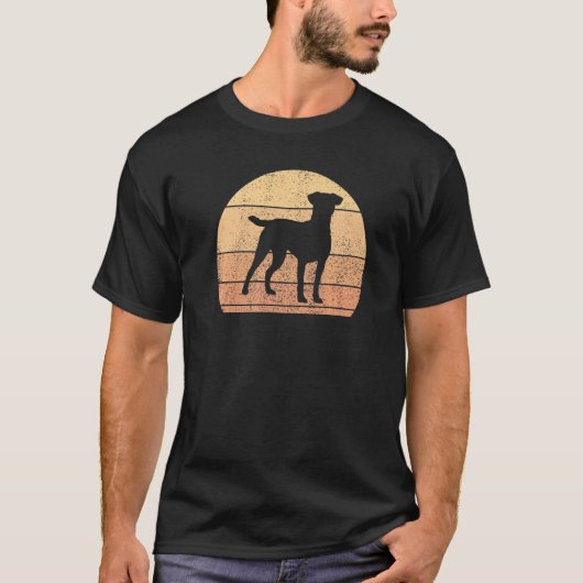 Retro Sunset Patterdale Terrier Dog T-shirt (Voorkant)