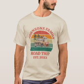 Retro  Sunset Personalized Family Road Trip T-shirt (Voorkant)