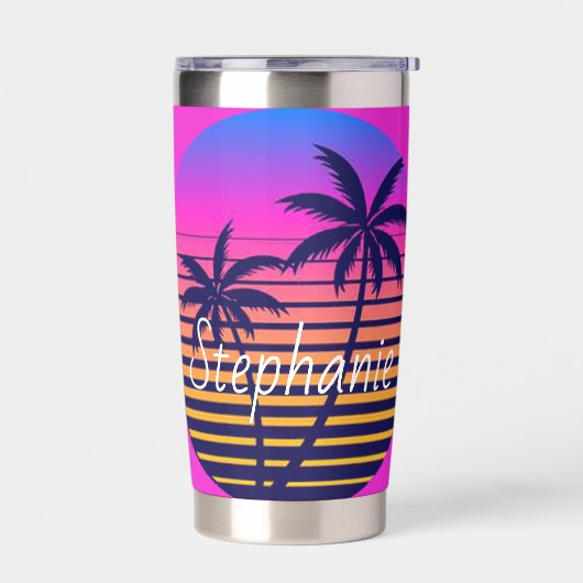 Retro sunset Personated Geïsoleerde Drinkbeker (Links)