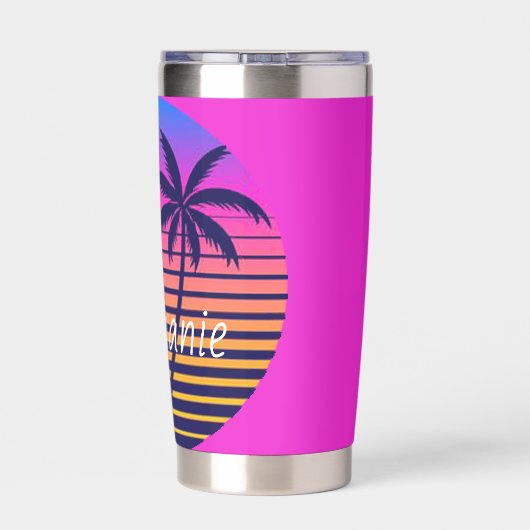 Retro sunset Personated Geïsoleerde Drinkbeker (Achterkant)