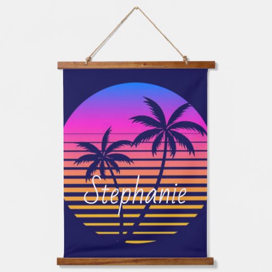 Retro sunset Personated Hangend Wandkleed (Voorkant)