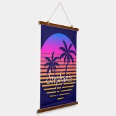 Retro sunset Personated Hangend Wandkleed (Gebogen)