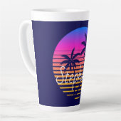 Retro sunset Personated Latte Mok (Linkerhoek)