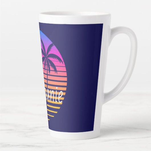 Retro sunset Personated Latte Mok (Rechts)