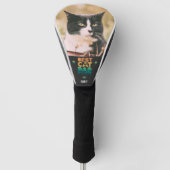 Retro Sunset Photo Fathers Day Best Cat Dad ever Golfheadcover (Voorkant)