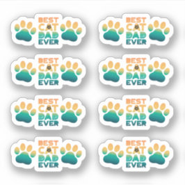 Retro Sunset Photo Fathers Day Best Cat Dad ever Sticker