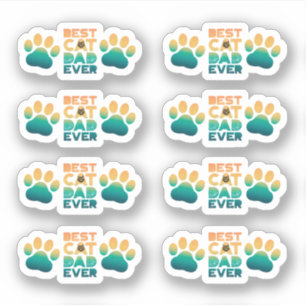Retro Sunset Photo Fathers Day Best Cat Dad ever Sticker