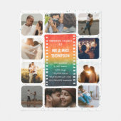 Retro Sunset Photo Mr and Mrs 20th Anniversary Fleece Deken (Voorkant)