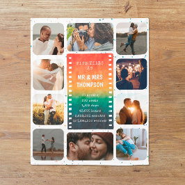 Retro Sunset Photo Mr and Mrs 5th Anniversary Fleece Deken