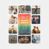 Retro Sunset Photo Mr and Mrs 65th Anniversary Fleece Deken (Voorkant)