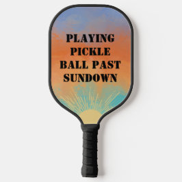 Retro sunset pickleball paddle