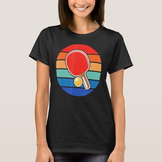 Retro Sunset Ping Pong Design Ping Pong T-shirt (Voorkant)