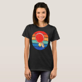 Retro Sunset Ping Pong Design Ping Pong T-shirt (Voorkant volledig)