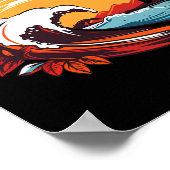 Retro Sunset Pipeline Hawaï Zomer Surfen Poster (Hoek)