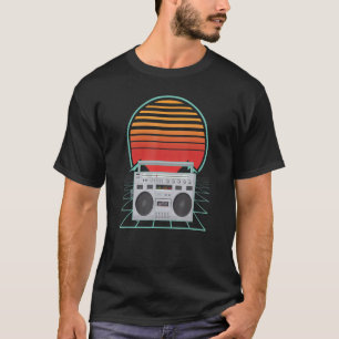 Retro Sunset Portable Radio Cassette Recor T-shirt