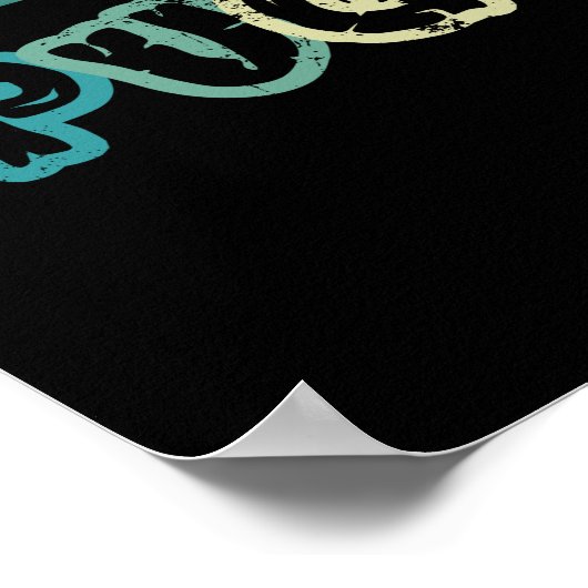 Retro Sunset Puggle Poster (Hoek)