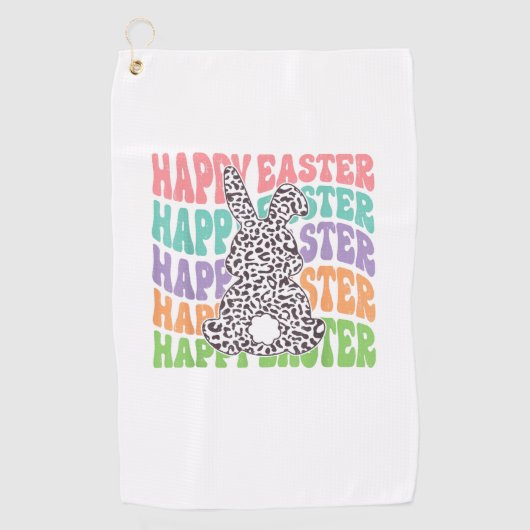 Retro Sunset Rabbit Golfhanddoek (Voorkant)