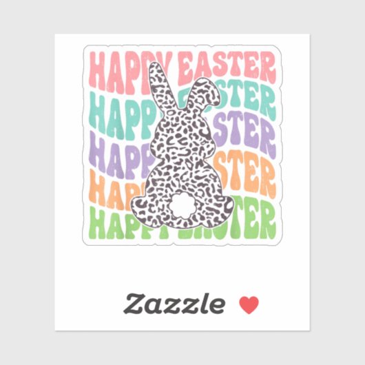 Retro Sunset Rabbit Sticker (Vel)
