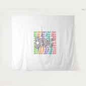 Retro Sunset Rabbit Wandkleed (Voorkant (horizontaal))