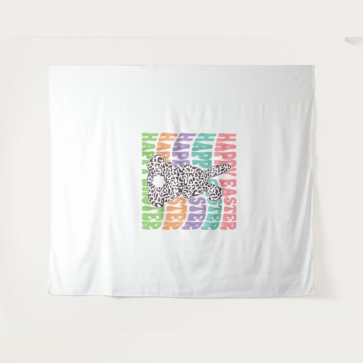 Retro Sunset Rabbit Wandkleed (Voorkant (horizontaal))