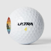 Retro Sunset Real Women Play Golf Golfballen (Logo)