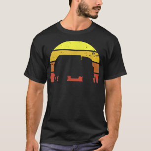 Retro Sunset Recycling Trash Garbage Truck T-shirt
