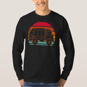 Retro Sunset Recycling Trash Garbage Truck T-shirt