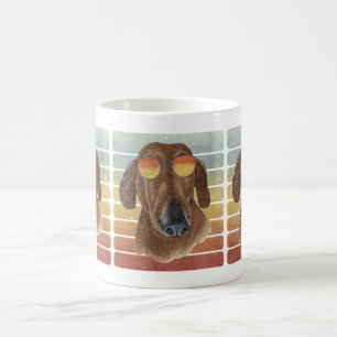 Retro  Sunset Red Dachshund mama Koffiemok