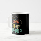 Retro Sunset Reel Cool Pop Pop Fishing Pop Pop Koffiemok (Voorkant links)