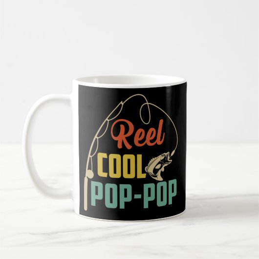 Retro Sunset Reel Cool Pop Pop Fishing Pop Pop Koffiemok (Links)