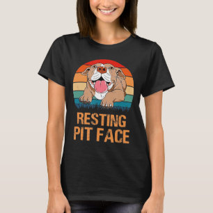 Retro  Sunset Resting Pit Face Pitbull Dog T-shirt