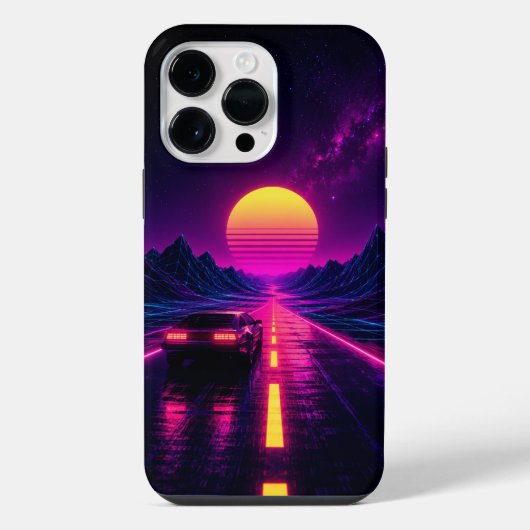 Retro Sunset Road Cell Phone Case iPhone Hoesje (Achterkant)