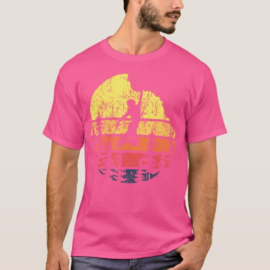 Retro Sunset Rock-klimmer - Boulderer Bouldering C T-shirt (Voorkant)