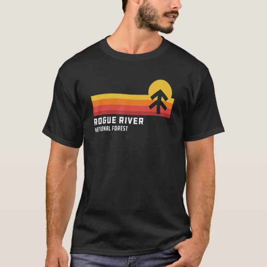 Retro Sunset Rogue River National Forest Medford O T-shirt (Voorkant)