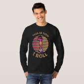 Retro Sunset Roller Skating Girls Afro Zo T-shirt (Voorkant volledig)