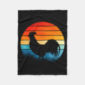 Retro Sunset Rooster Chicken Lover Fleece Deken (Voorkant)