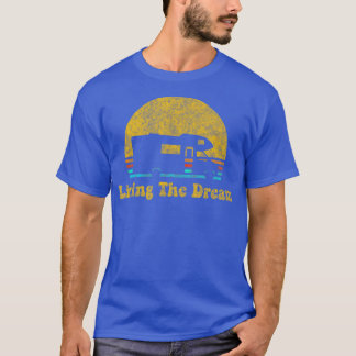 Retro Sunset RV Living The Dream Camping Gift T-shirt