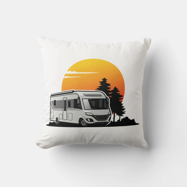 Retro Sunset RV Motorhome Owner Gift, motorhome Ca Kussen (Voorkant)