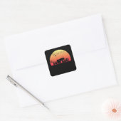 Retro Sunset RV - Motorhome Owner Gift Vierkante Sticker (Envelop)