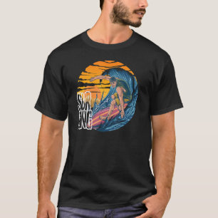 Retro Sunset Santa Cruz San Diego Californ T-shirt