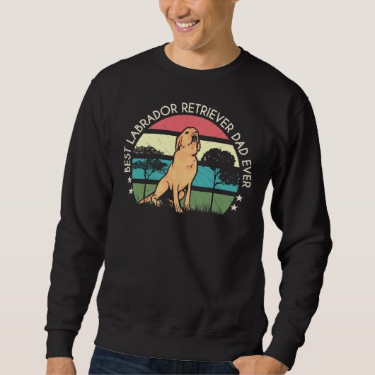 Retro Sunset Schattige Labrador Retriever Papa Trui (Voorkant)