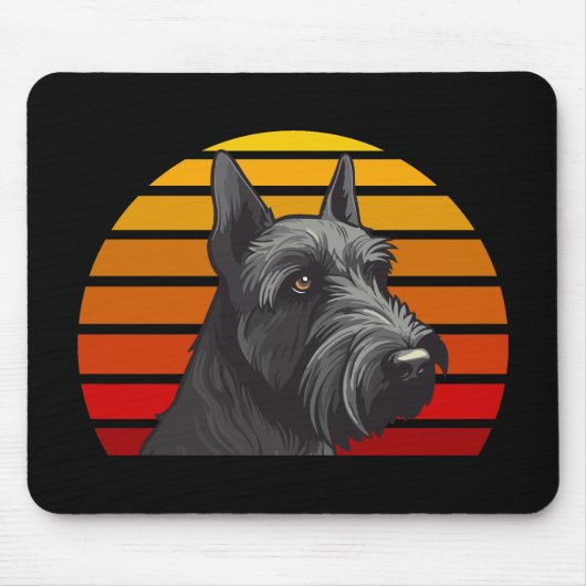 Retro Sunset Schnauzer Muismat (Voorkant)