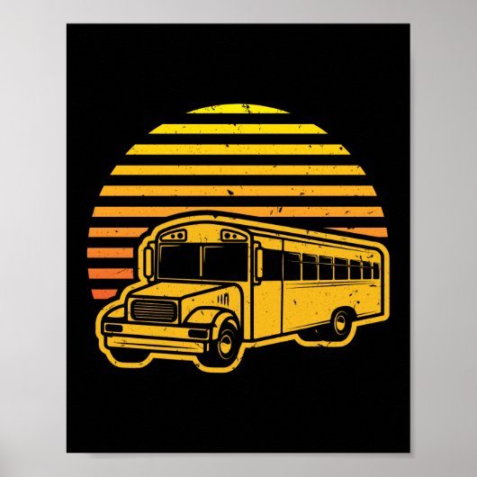 Retro  Sunset School Bus Driver Poster (Voorkant)