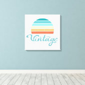 Retro Sunset+ script gestoord Canvas Afdruk (Insitu (Houten vloer))